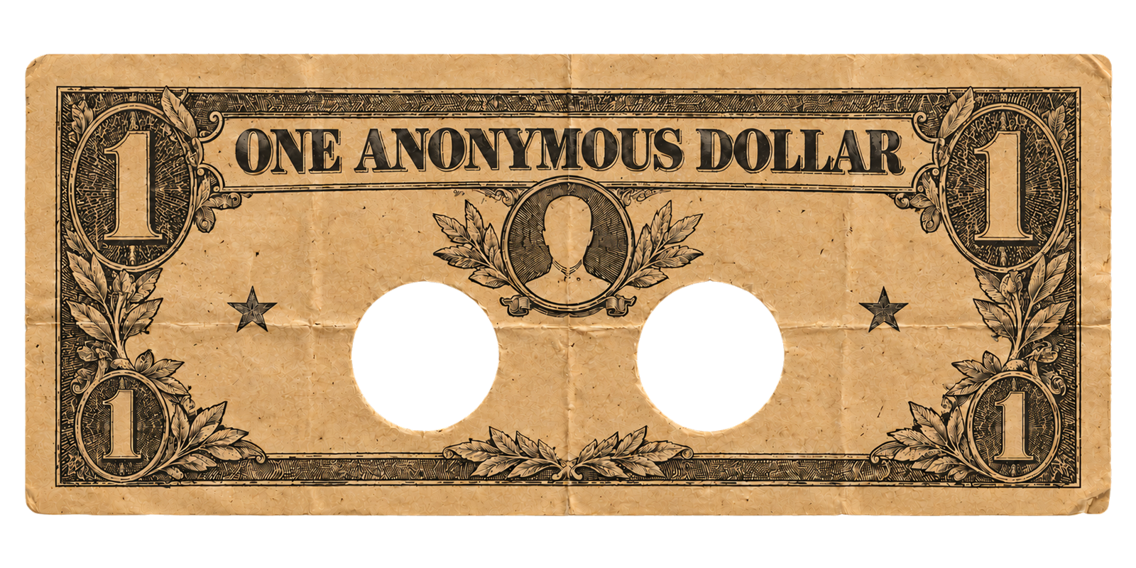 Engraved one-dollar note featuring an anonymous masked figure